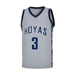 CGUBJI Men's #3 Georgetown Collegiate Athletic Embroidered Retro Basketball Jersey