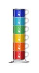 Bialetti TAZZ110 Six Stackable Cups, Multicoloured, Porcelain