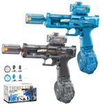 Electric Water Gun 2Pcs,Rechargeable Water Pistol with Realistic Muzzle Flash, Long Range Motorized Water Gun for Adults & Kids, Summer Beach Pool Party Toys Gift M