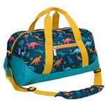 Wildkin Kids Overnighter Duffel Bag for Boys and Girls, Carry-On Size and Perfect for After-School Practice or Weekend Overnight Travel, Measures 18x9x9 Inches, BPA-free,Olive Kids(Jurassic Dinosaurs)