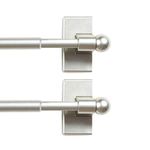 H.VERSAILTEX Magnetic Curtain Rods Adjustable Lenght from 16-28 Inch with Petite Ball Ends for Small Windows, 1/2" Diameter, Nickel, 2 Packs