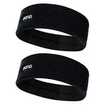 Eono Elastic Sports Headband 2Pack Unisex High Absorption Sweat Band Hair Band for Running, Fitness, Tennis & Outdoor Activities