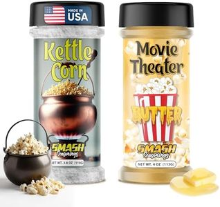 Kettle Corn & Movie Theater Butter Popcorn Seasoning – Sweet & Salty Kettle Corn and Classic Buttery Movie Theater Flavor – Ideal for Popcorn, Snacks, Fries, Pancakes, Veggies, and More (2 Pack)