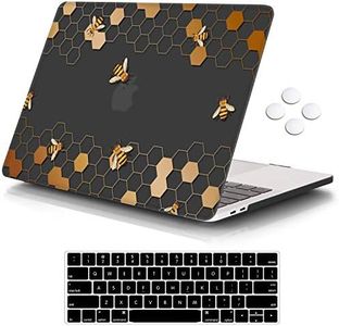 iCasso Compatible with MacBook Pro 13 inch Case 2022 2021-2016 Release A2338M2/M1/A2251/A2289/A2159/A1706/A1708, Plastic Hard Shell Case with 5 Rows Keyboard Cover for MacBook Pro 13" - Honeycomb