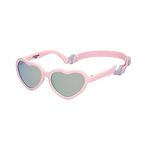 COCOSAND Baby Sunglasses with Strap Heart Shape Frame UV400 Protection for Infant Baby Toddler Girl Age 0-24months, Pink