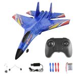 RC Plane Remote Control Glider Airplanes,2.4GHZ RC Airplane,Remote Control Aircraft with Automatic Balance for Adult Kids Beginner(Blue)