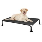 veehoo Raised Dog Bed, Outdoor Elevated Dog Bed Chewproof Dog Couch Sofa with Non-Slip Feet & Washable Textilene Mesh for Indoor and Outdoor, 104x69x20 cm Black