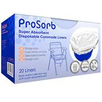 Pack of 20 Prosorb Super Absorbent Disposable Commode / Bed Pan Liners