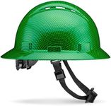 Acerpal Full Brim Vented Green Weave Carbon Fiber Design Gloss Finish OSHA Hard Hat with 6-Point Suspension