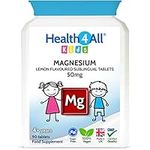 Health4All Kids Magnesium Chewable 90 Tablets (V) for Anxiety, Sleep, Ticks. Vegan Magnesium Citrate Sleep Aid for Kids. Tasty Magnesium for Kids - Tablets (not Gummies) Supplement