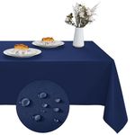 XWZO Navy Blue Table Cloths Rectangular 52 x 70 Inch, Waterproof Rectangle Table Cloth Stain Resistant Tablecloth, Spillproof Washable Table Cover for Dining, Buffet, Parties, Holiday, Events, Wedding