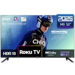 CHiQ U50QM9K 50 inch 4K Smart TV, QLED TV, Roku TV, 4K UHD, HDR10 HLG, Dolby Audio, Works with Alexa, DVB-T2/T/C/S/S2, Support Apple Air-Play, Google Assistant, Prime Video, HDMI2.1, USB2.0