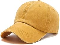 NPJY Baseball Cap Golf Dad Hat Adjustable Original Classic Low Profile Cotton Hat Unconstructed Plain Cap Men Women, Yellow(washed), One Size