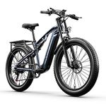 Shengmilo-MX05 26" Electric Bike for Adult, 1000W Peak BAFANG Motor, 48V 17.5Ah Samsung Li-Battery, Fat Tire Electric Mountain Bicycle with 3 Riding Modes, Full Suspension, Dual Disc Brakes