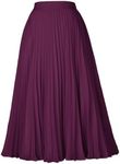 GRACE KARIN Womens Classy Swing Pleated Chiffon A-line Skirt Deep Purple XL