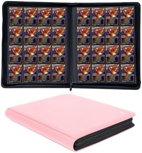 KUOOKING 1000+ Pockets Trading Card Binder, 16-Pocket Card Ablum Compatible with MTG,Sports Cards & Other Standard Size Trading Cards (Pink)