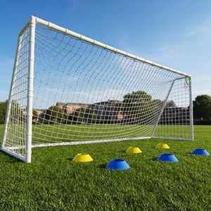 Mersco16x7 FT Soccer Goal for Backyard,8x6,12x6 FT Rust-Proof Reinforced Metal Soccer Goals with PE Soccer Net, Target Net & Training Cones, Outdoor Soccer Net for Kids, Youth Training or Team Games