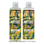 Faith In Nature Natural Shea & Argan Shampoo and Conditioner Set, Nourishing, Vegan & Cruelty Free, No SLS or Parabens, For Very Dry to Dry Hair, 2 x 400ml Pack