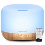 Homeweeks 300ml Essential Oil Diffuser, Quiet Aromatherapy Mist Diffusers for Essential Oils, Wood Grain Ultrasonic Oil Diffuser with Remote Control,