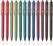 Mr. Pen- Retractable Gel Pens, 12 Pack, Black Ink Gel Pens Fine Point 0.5mm, Metallic Dark Vintage Barrels, Fast Dry, Retractable Pens, Gel Ink Pens, Aesthetic Pens for Journaling Fine Tip Pens