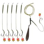 Carp Fishing Rig Kit Hair Carp Fishing Accessories Set Carp Flat Pear Sinker with Rolling Quick Change Swivels for Carp Bass Carp Tackle Rigs Set Carp Hook Carp Sinker Corn