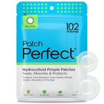 Patch Perfect Pimple Patches (102 Count) - Hydrocolloid Acne Patches, Invisible Zit Patches for Face, Patch Boutons Acne (Two Sizes)