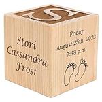 Personalized Wood Baby Birth Block,