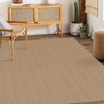 Ivissy Braided Area Rug 5x7 Ft Washable Rugs for Living Room Bedroom Rugs with Rubber Backing Boho Dining Room Rugs Cotton Living Room Rug Woven Floor Carpet for Living Room Nursery Playroom, Natural