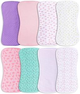 Hakochia Burp Cloths for Baby Girls Organic Cotton Large Burp Clothes Extra Absorbent Soft Burping Rags Spit Up Cloth Sets for Newborns 8 Pack