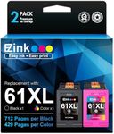 E-Z Ink Remanufactured Ink Cartridge Replacement for HP Ink 61 61XL Ink Cartridge Combo Pack Work with HP Envy 4500 4502 5530 Deskjet 2540 3510 OfficeJet 4630 2620 Printer (1 Color, 1 Black)