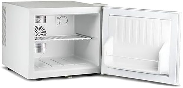 ChillQuiet Mini Fridge 17ltr - Lockable - Quiet Running Table Top Mini Bar (White)
