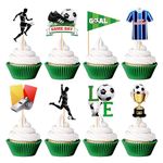 Ercadio 24 Pack Football Cupcake Toppers Football Players Cupcake Picks Soccer Happy Birthday Cake Toppers for Sport Theme Baby Shower Birthday Party Cake Decoration Supplies