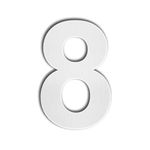 QT Modern House Number - LARGE 8 Inch - Brushed Stainless Steel (Number 8 Eight), Floating Appearance, Easy to install and made of solid 304