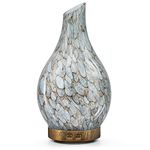 ASAKUKI Essential Oil Diffuser 150ml, Aromatherapy Diffuser with 2 Mist Mode Waterless Auto-Off 7 Colors Changed LED Handmade Glass Diffuser for Home Yoga Office