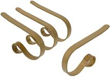 Haute Decor The Original MantleClip® Stocking Holder - 4 Pack (Textured Gold) - Safe Christmas Stocking Hanger