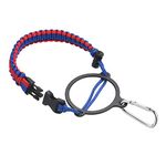 PATIKIL Water Bottle Holder, Paracord Handle Carrying Lanyard Strap Carrier with Ring for 12oz to 64oz Wide Mouth Bottles, Red, Blue