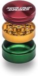 Santa Cruz Shredder Metal Herb Grinder Knurled Top for Stronger Grip 3-Piece Large 2.7" (Rasta)