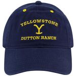 Concept One Unisex's Yellowstone Dad Hat, Dutton Ranch Cotton Adjustable Baseball Cap with Curved Brim, Navy, One Size