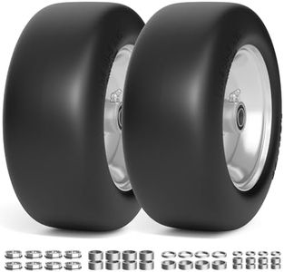 RONPOW 11x4.00-5 Lawn Mower Tires Flat Free, Zero Turn Mower Front Tires, 11x4-5 Solid Mower Wheel for Residential and Commercial, 3/4" and 5/8" Bearing, 3.4"-5" Center Hub, 2Pack Gray, 350Lbs