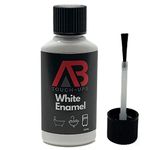 White Enamel Touch Up Paint 30ml Fast Drying Bathroom Kitchen Metal Wood Shower Fridge Sink Scratch Chip Repair