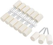 uxcell 12mm Wool Felt Mounted Points Cylinder Polishing Bits Burrs Buffing Wheels 15 Pcs