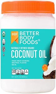 BetterBody Foods Organic Refined Coconut Oil, 28 Fl Oz, All Purpose Oil for Cooking, Baking, Hair and Skin Care