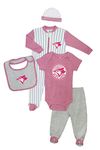 MLB Toronto Blue Jays Pink 5-Piece Baby Layette Set (0-3 Months, Pink)