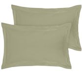 Royale Linens Pillow Shams 2 Pack Euro Size 26x26 Inch - Brushed 1800 Microfiber - Bed Pillow Shams, Wrinkle & Fade Resistant Super Soft and Cozy -Back Overlap Closure - Oxford Pillowcase (Euro, Sage)