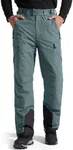 FREE SOLDIER Men's Waterproof Snow Insulated Pants Winter Skiing Snowboarding Pants with Zipper Pockets (Green X-Large(42-44)/30L)