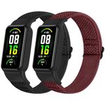 TumpCez Watch Band, 2 Pack Nylon Elastic Bands Compatible with Amazfit Band 7, Soft Adjustable Sport Replacement Strap for Men Women, Multi-color