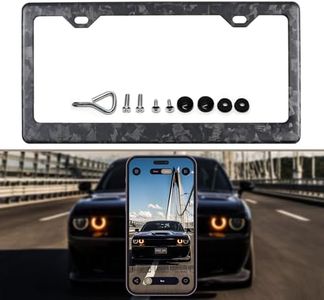 100% Real 3k Twill Weave Carbon Fiber Car License Plate Frame, UV Protection, Front Rear Universal Fit USA Canada Mexico Standard Size tag Holder (Forged Matte)