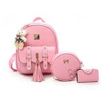 Alice Girls 3-PCS Fashion Cute Mini Leather Backpack sling & pouch set for Women (baby)