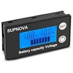 SUPNOVA Battery Monitor12v 24v 36v 48v 60v 72v,Golf cart Battery Testers Digital Battery Capacity 8-100V Voltage Monitor Remaining Capacity Percentage Tester with Buzzer Alarm(Bule)