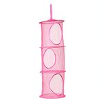 Uminilife Toys Storage Hanging Mesh Basket Chest Net Kids Toy Organizer Bag Bedroom Wall Door Closet (6 Colors Too Choose) (Rose Red)